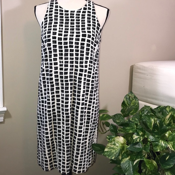 Ann Taylor Petite Black & White Shift Dress - Picture 1 of 6